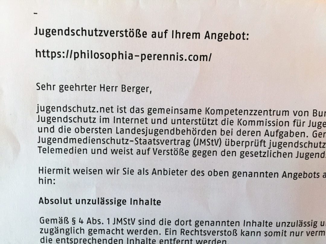 Ist Philosophia Perennis jugendgefährdend