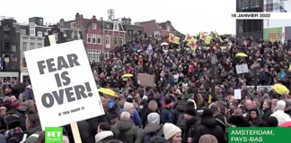 Demo gegen die Coronamaßnahmen in Amsterdam