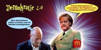 Karikatur: Merkel und Kemmerich