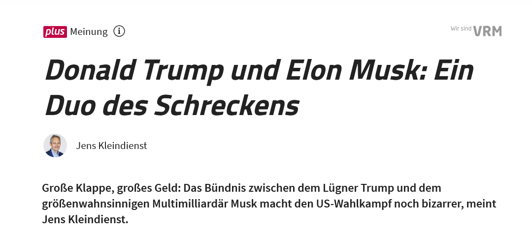 Hetze gegen Trump und Musk in deutschen Medien