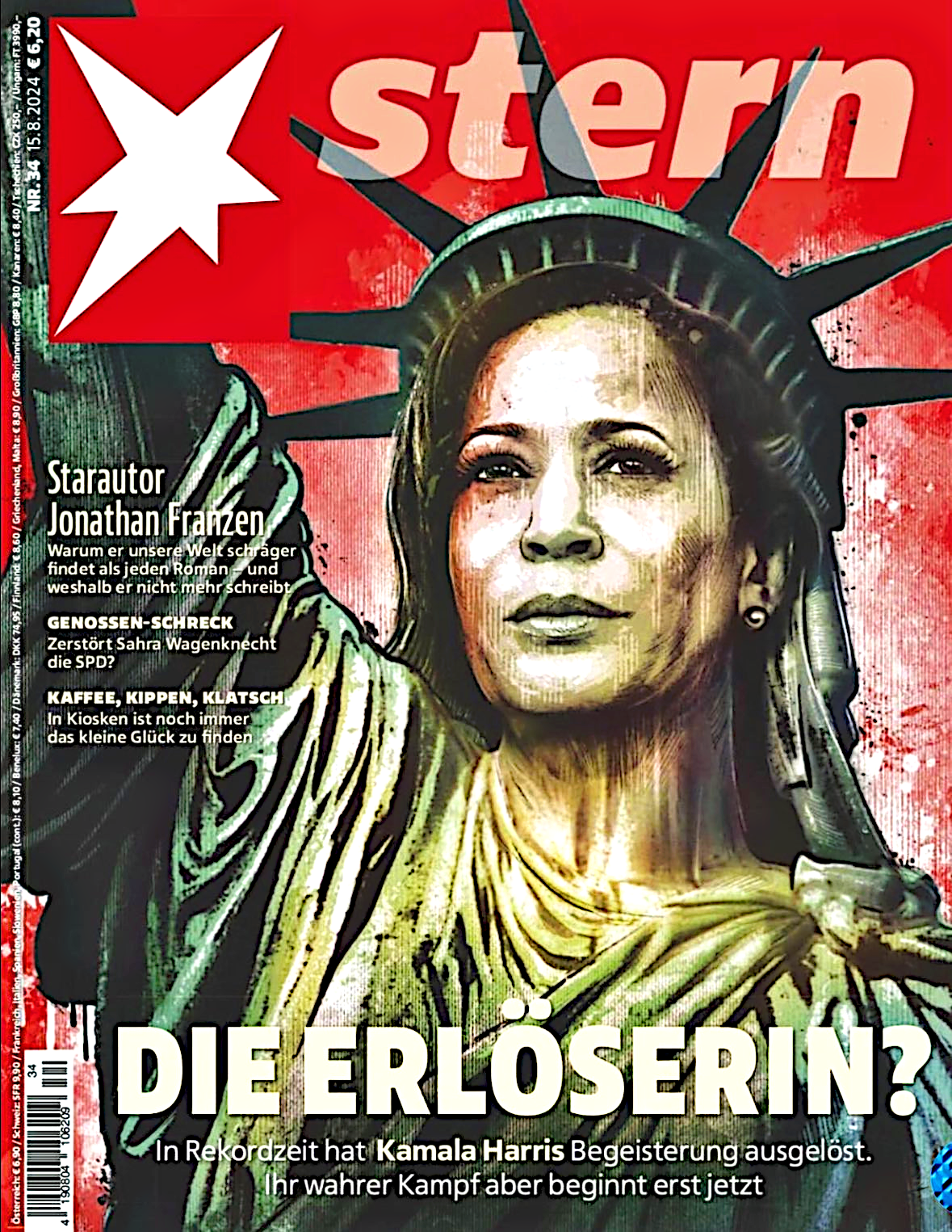 Kamala Harris als Erlöserin auf Spiegelcover