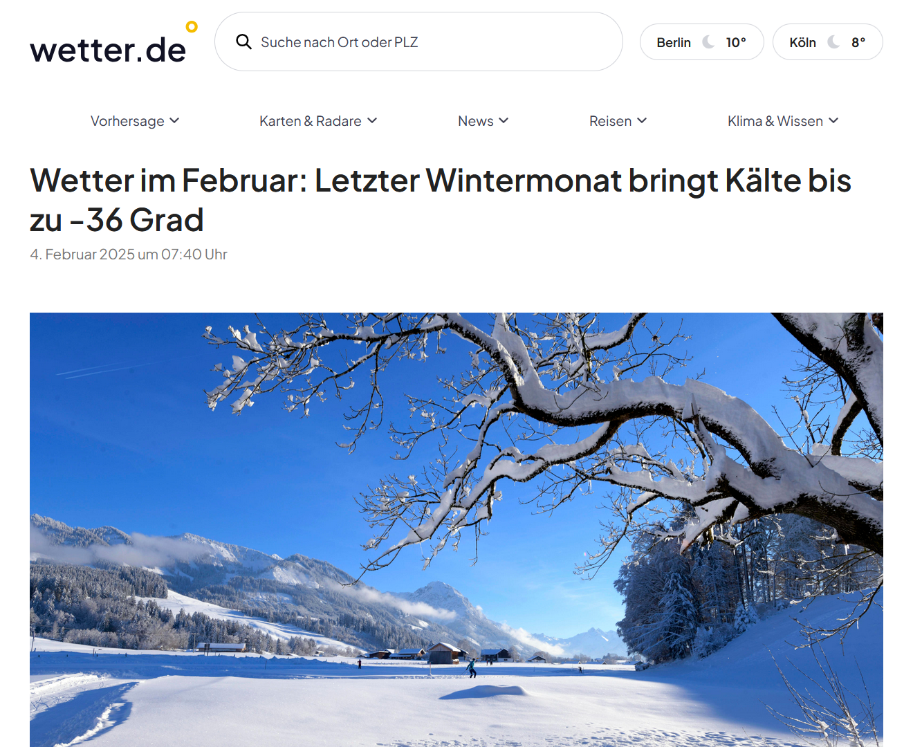 Einer der kältesten Wintermonate seit Jahren.