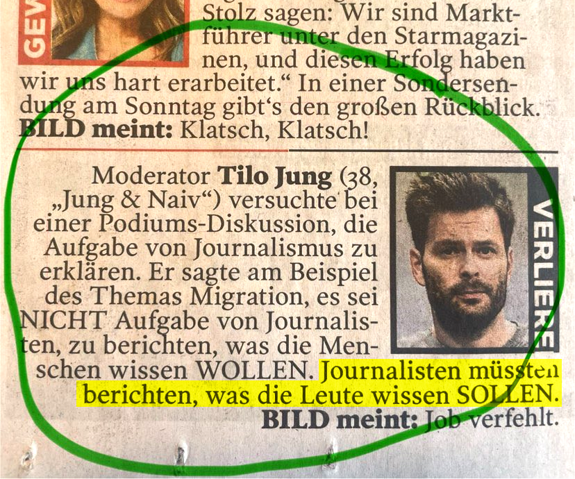 Tilo Jungs Vorstellung von Journalismus