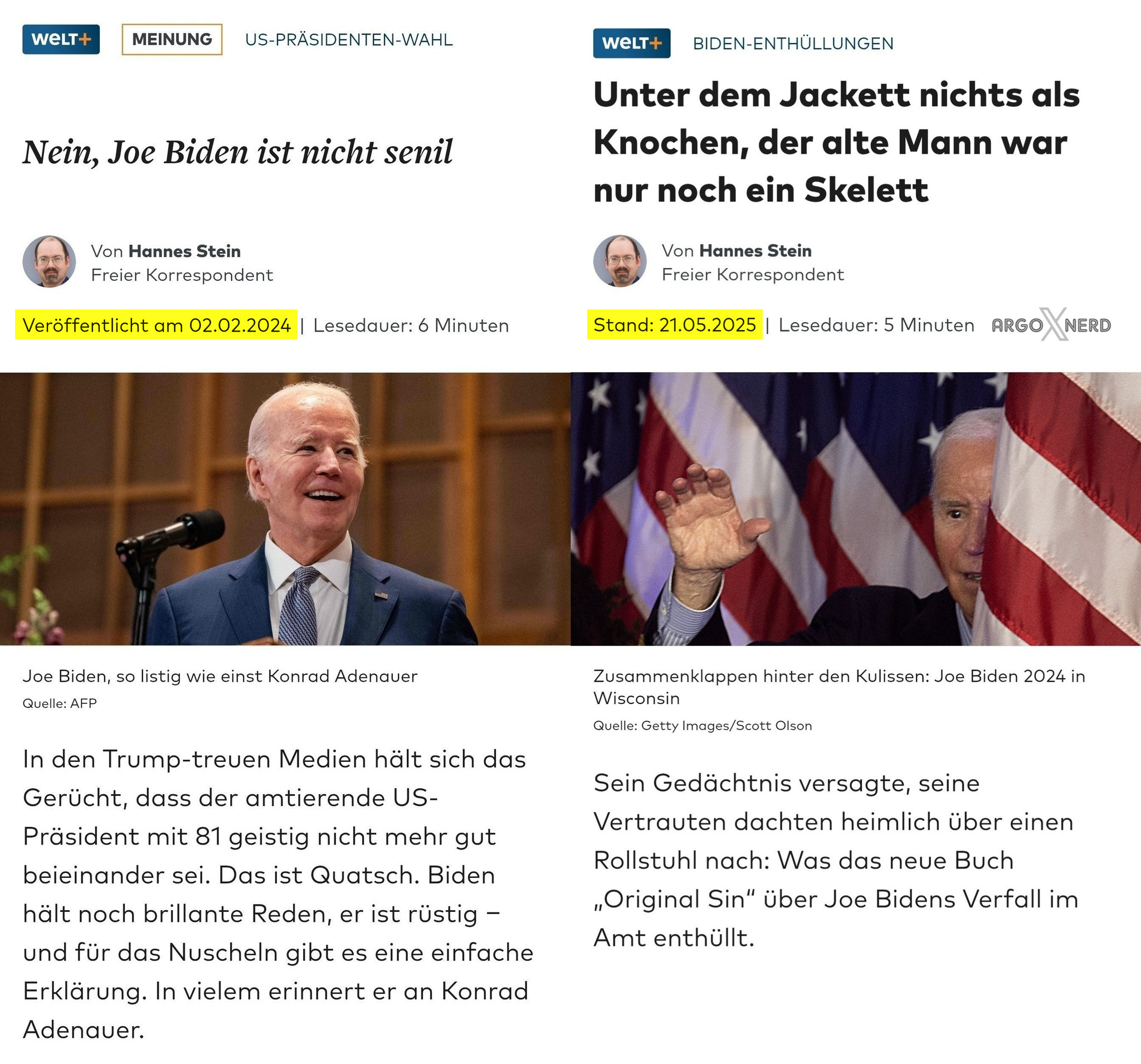 Die Welt log genau wie alle anderen über Bidens Gesundheitszustand