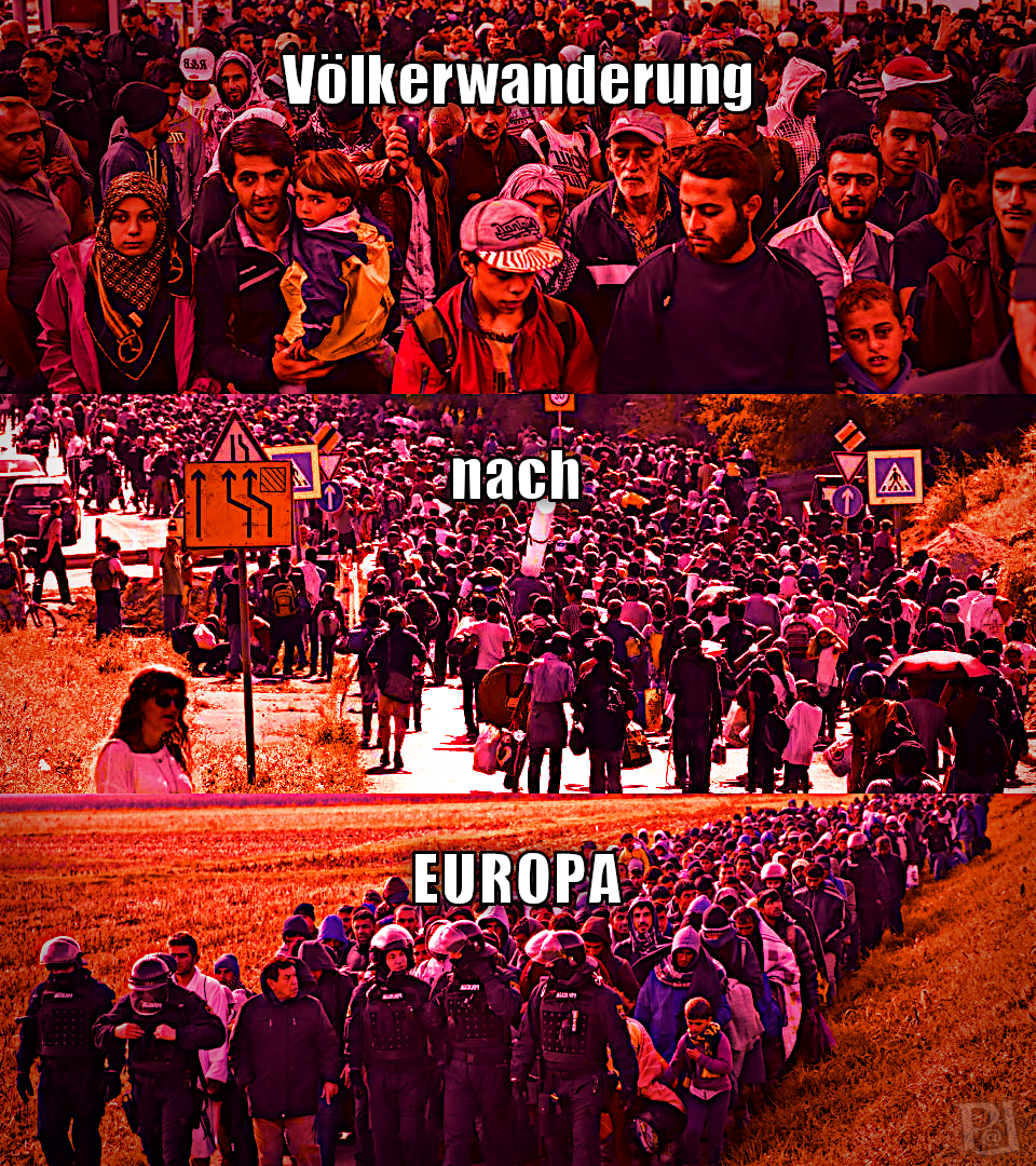 Völkerwanderung nach Europa.