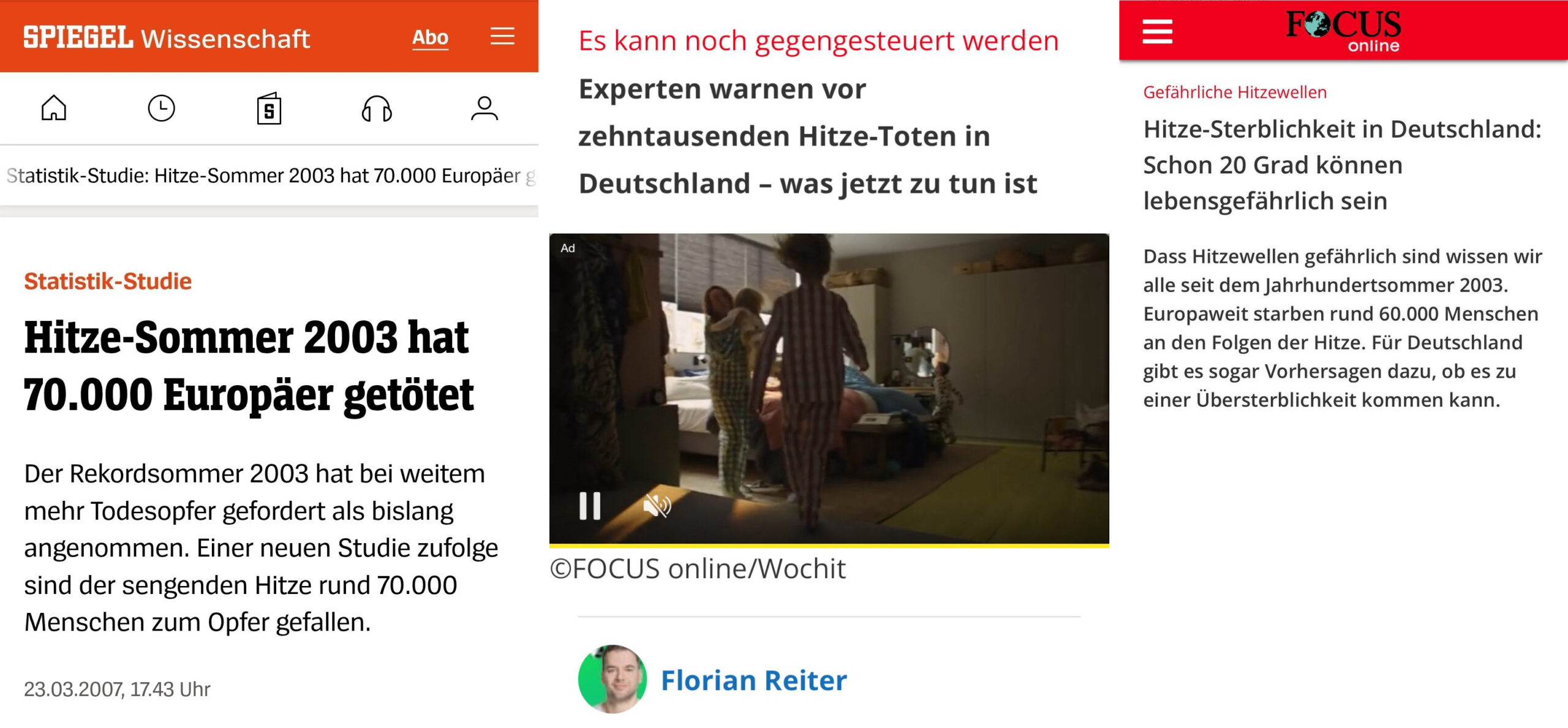 Mit frei erfundenen Zahlen wird eine Hitzesterblichkeit behauptet