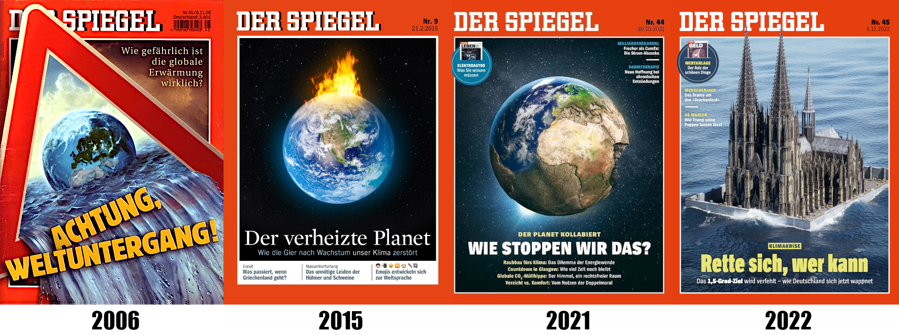 Weitere gefühlte Weltuntergänge auf Spiegel Titelbildern