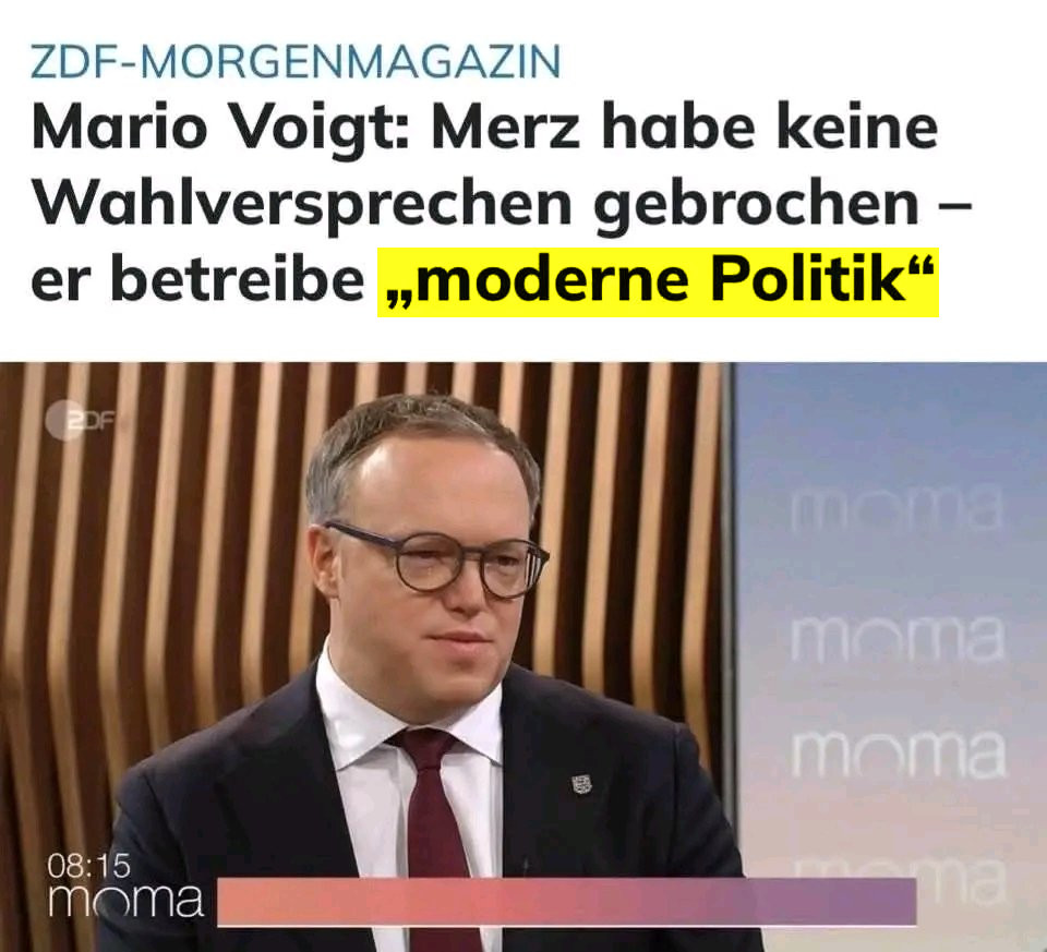 Mario Voigt meint, Merz lüge nicht, sondern mache moderne Politik
