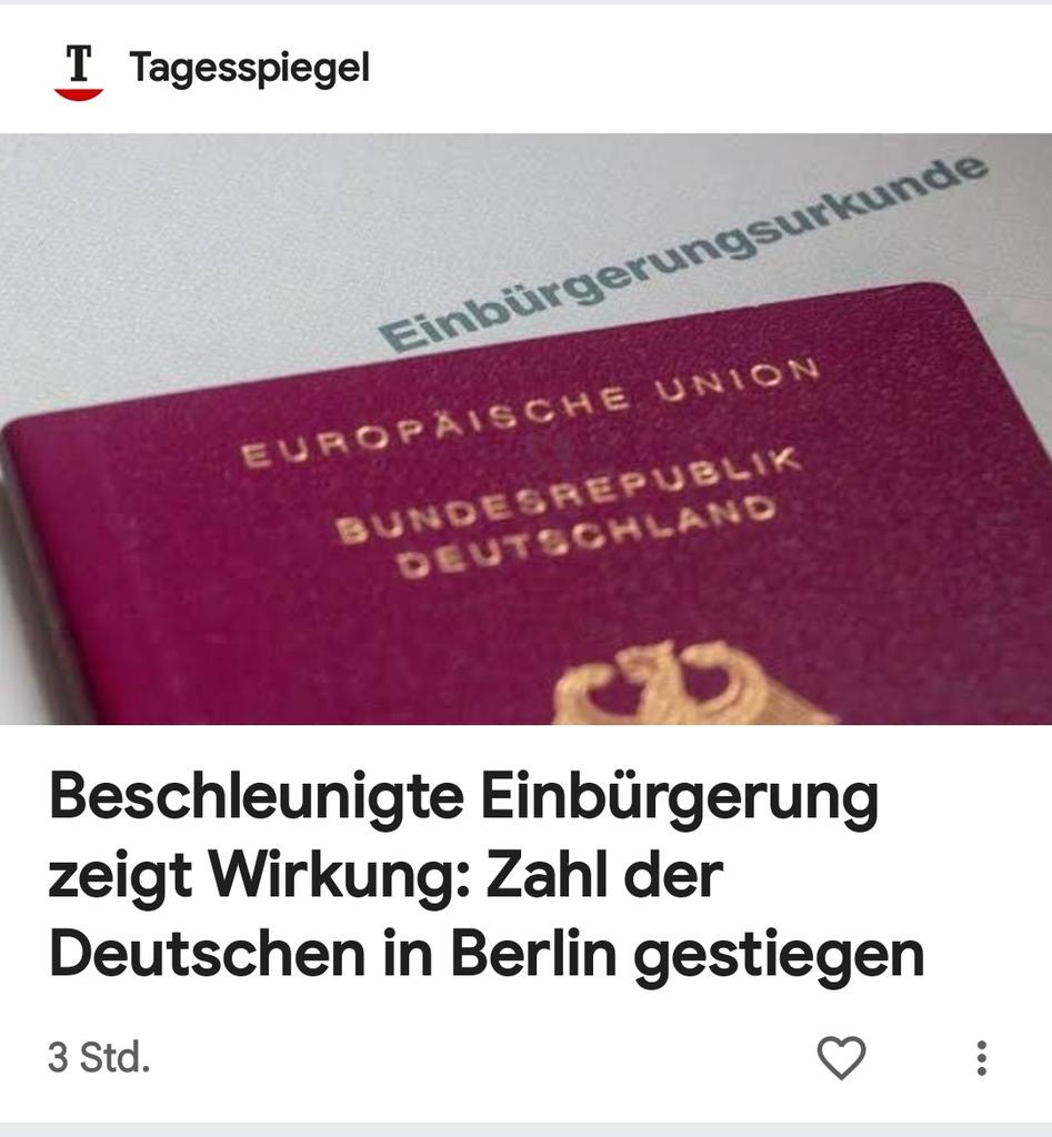 Wie Deutschen werden wieder mehr. Durch Einbürgerung illegaler Muslime die dann noch ihre 4 Frauen und 20 Kinder nachholen.