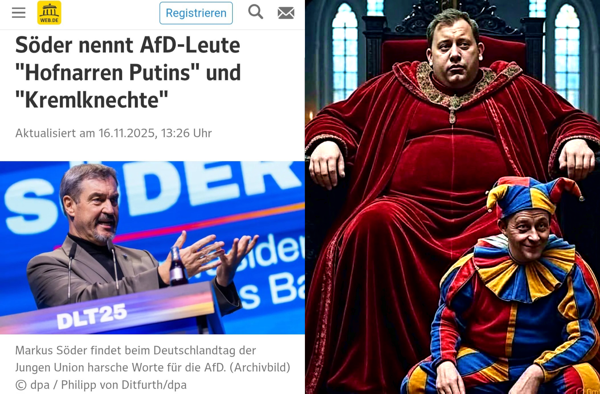 Wer sind die Narren? AfD-Leute oder der Kanzlerdarsteller?