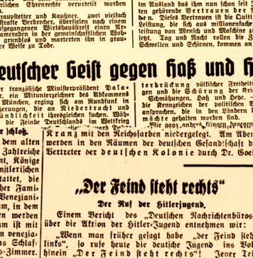 Schlagzeilen aus der Zeit des Nationalsozialismus