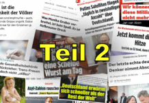 Realsatire in den Titelschlagzeilen der Presse