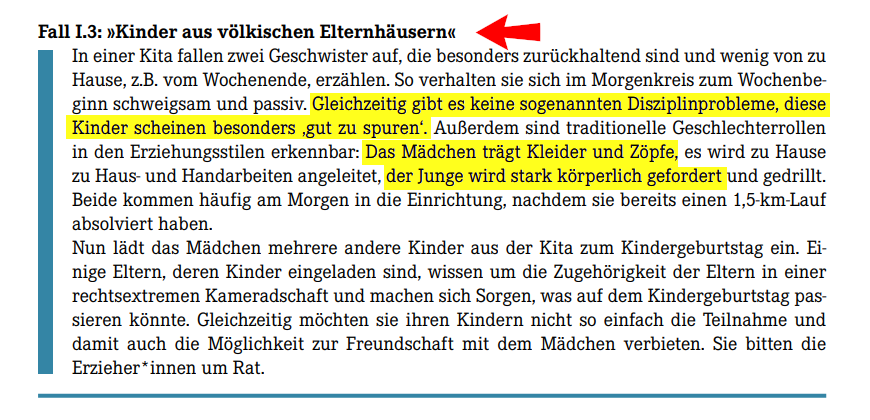 Aufforderung zur Bespitzelung verdächtiger Eltern