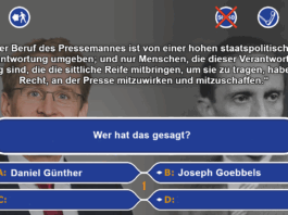 Daniel Günther im Vergleich mit Joseph Goebbels. Erschüttern gleiches Gedanken- und Weltbild.