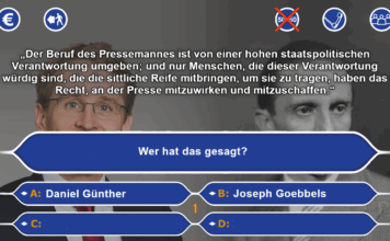 Daniel Günther im Vergleich mit Joseph Goebbels. Erschüttern gleiches Gedanken- und Weltbild.