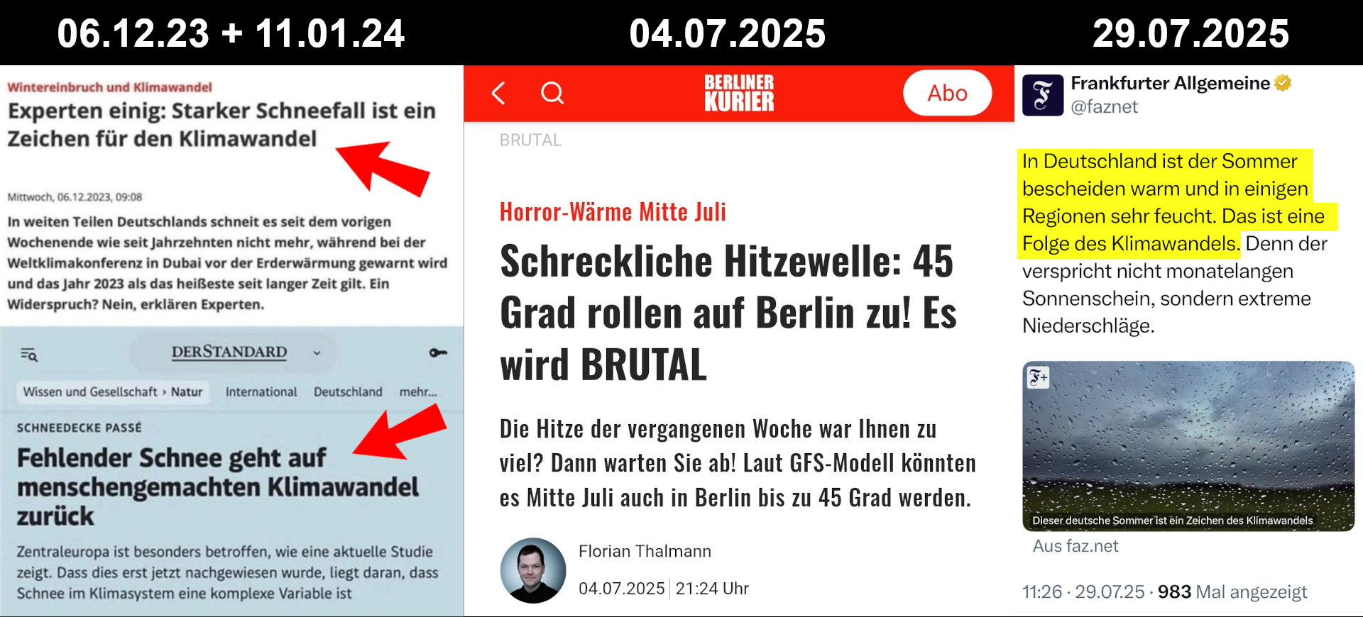 Die Klima-Prognosen sind regelmäßig falsch, die Erklärungen widersprüchlich.