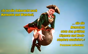 Karikatur von Friedich Merz als Münchhausen