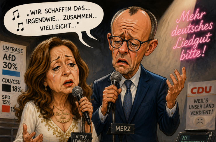 Merz ertrinkt in seinem Wortmüll – da kann auch Vicky Leandros nicht mehr helfen