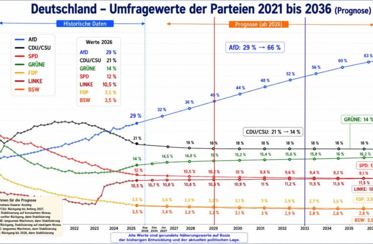 Neue Langzeit-Analyse: Die AfD wächst auf 50 % – CDU und SPD schrumpfen dramatisch