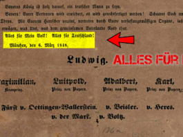 Proklamation König Ludwigs I. von Bayern vom 6. März 1848 - Alles für Deutschland