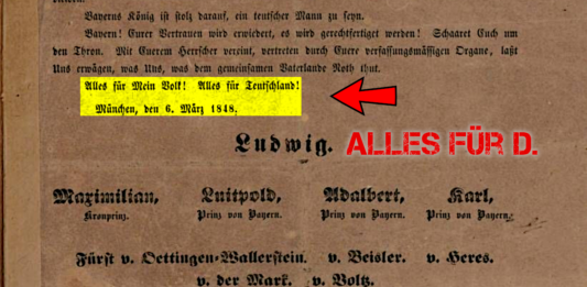 Proklamation König Ludwigs I. von Bayern vom 6. März 1848 - Alles für Deutschland