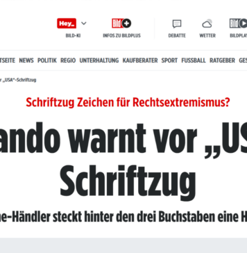 Wer überall Zeichen des Bösen sieht … Die Abkürzung USA steht angeblich für "Unser seliger Adolf"