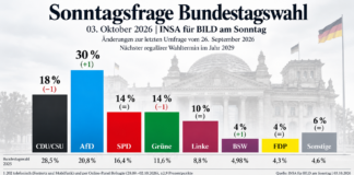 AfD erstmals bei 30 Prozent – Union stürzt auf 18 Prozent ab